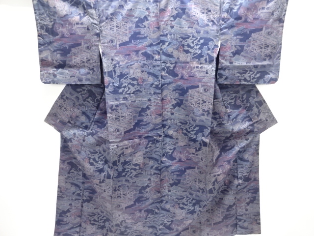 JAPANESE KIMONO / ANTIQUE PERIOD HISTORICAL FIGURE PATTERN AUTHENTIC O